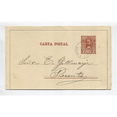 ARGENTINA ENTERO POSTAL GJ CAP-09 CARTA CIRCULADA U$ 20